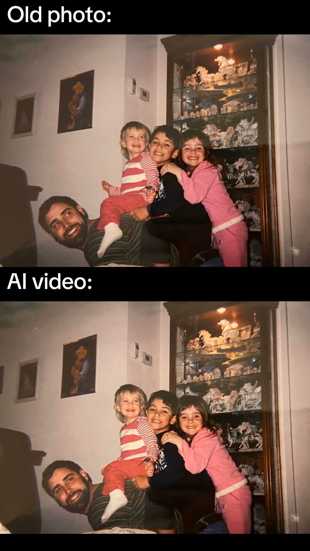 Old Photo vs AI Video, a old photo vs ai video video